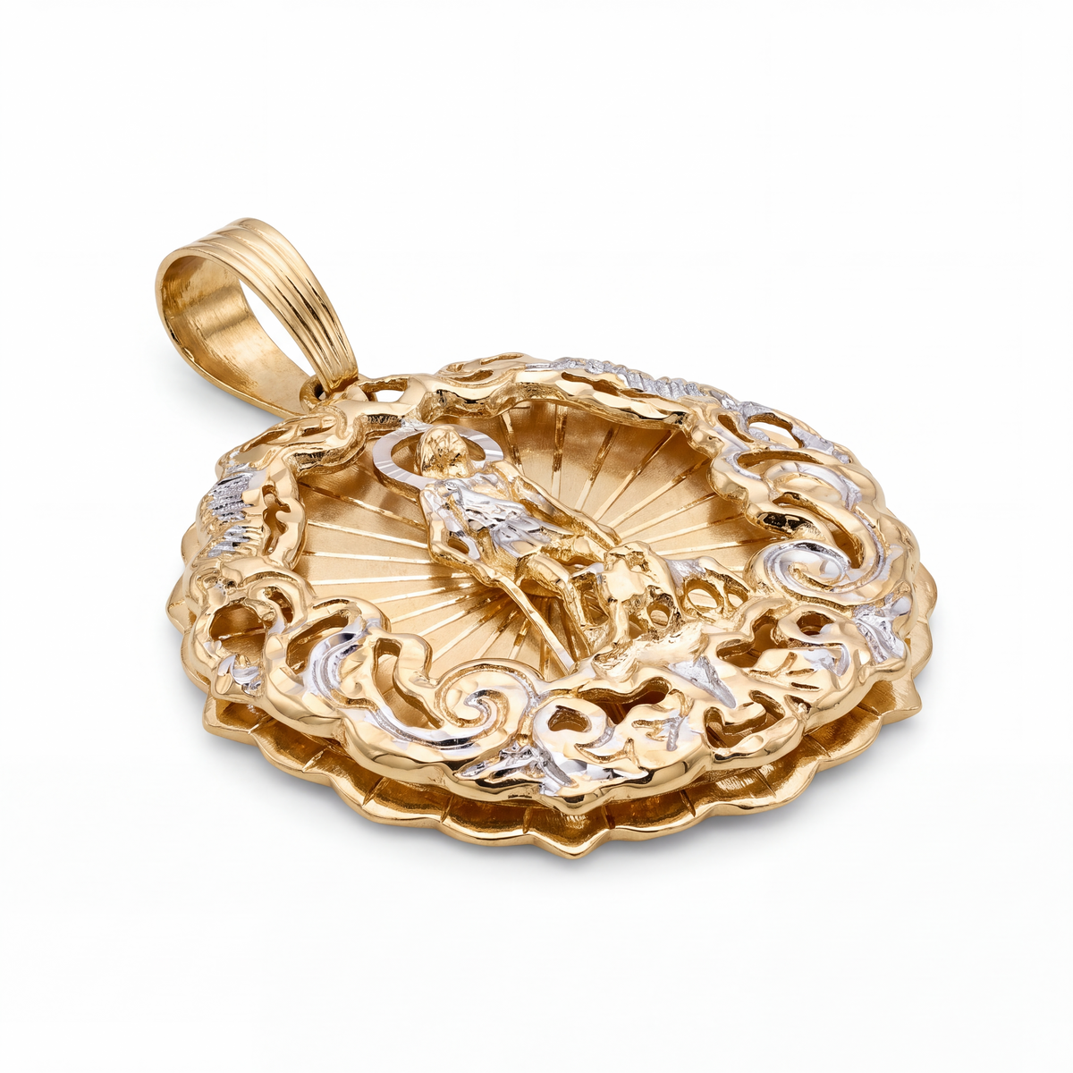 SHOP GOLD FATHER 10K YELLOW GOLD LAZARO PENDANT IN 83 GRAMS ONLINE