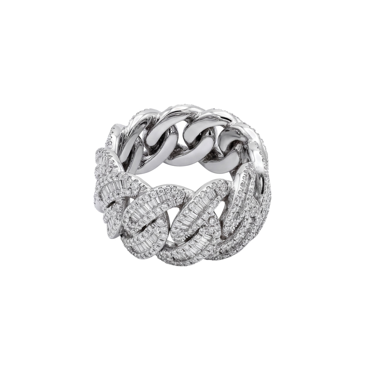 SHOP 14K WHITE GOLD 4 CT VS DIAMOND CUBAN RING IN SIZE 8 ONLINE