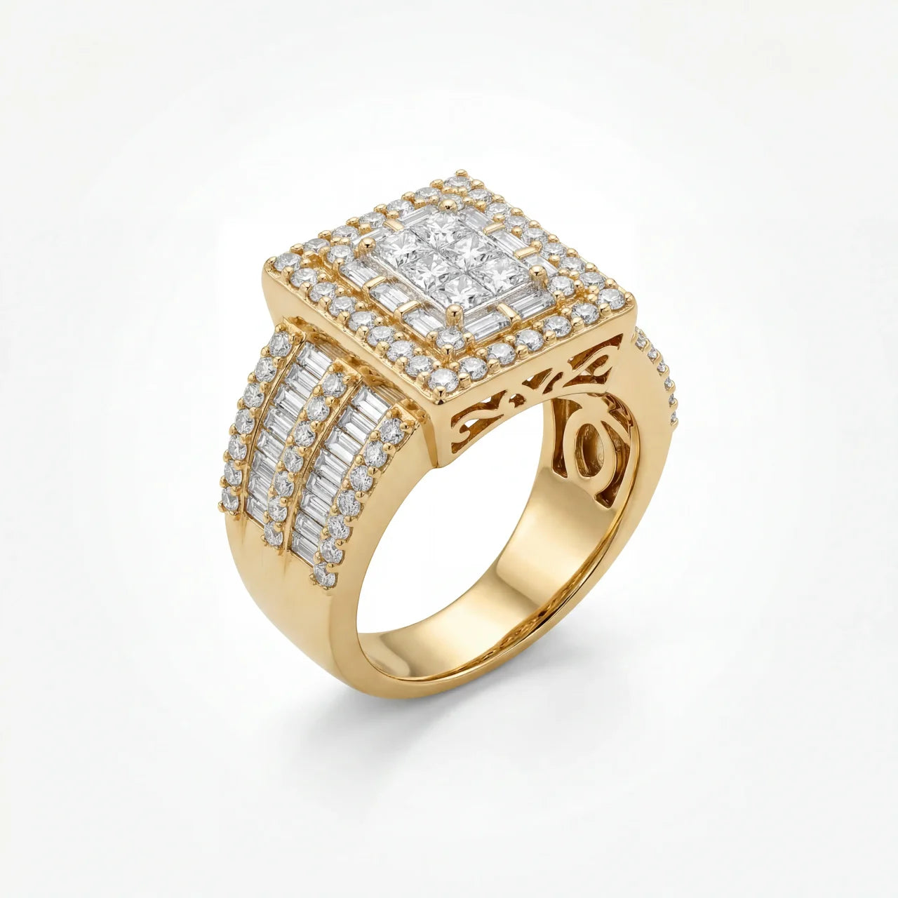 SHOP GOLD FATHER 10K YELLOW GOLD 2.10 CT VS DIAMOND ENGAGEMENT RING IN SIZE 6 ONLINE