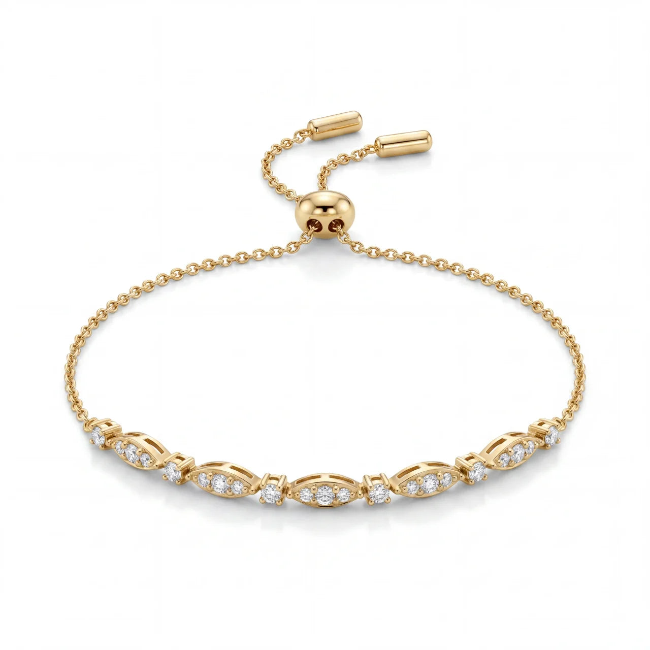 GOLD FATHER - 18K YELLOW GOLD DIAMOND BRACELET – 8 INCH