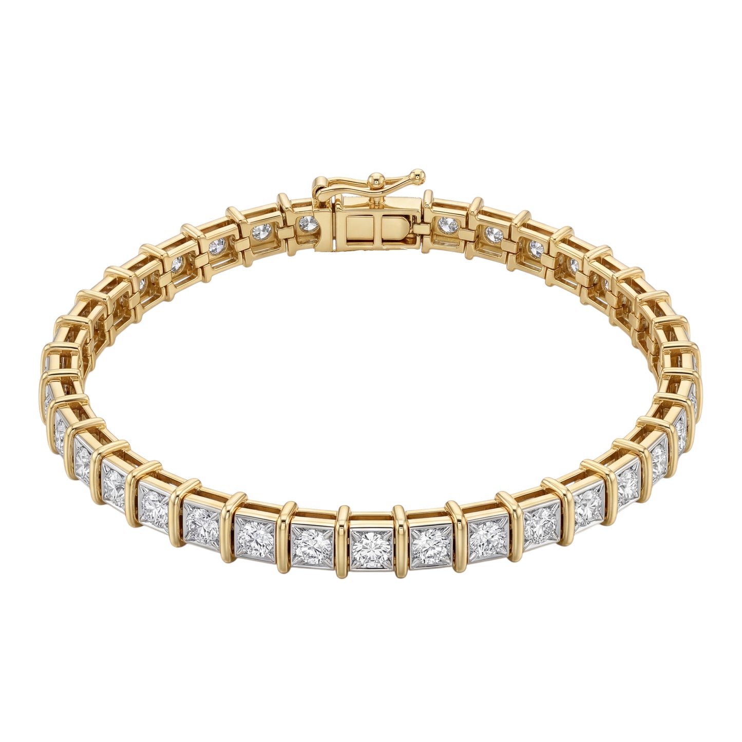 SHOP GOLD FATHER 14K YELLOW GOLD 1 CT DIAMOND TENNIS BRACELET IN 7.5 INCH ONLINE