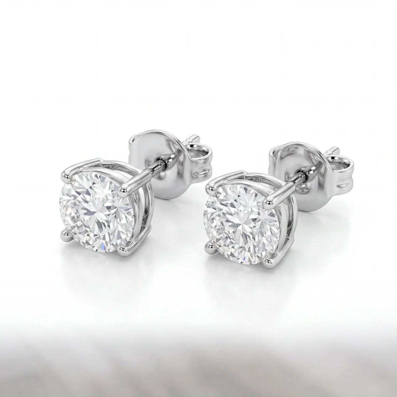 GOLD FATHER - 14K WHITE GOLD 4.12 CT LAB GROWN DIAMOND STUD EARRINGS