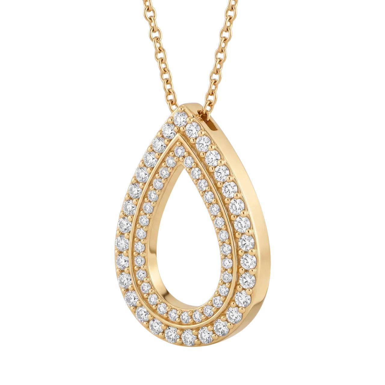 GOLD FATHER - 14K YELLOW GOLD 0.60 CT DIAMOND DROP NECKLACE