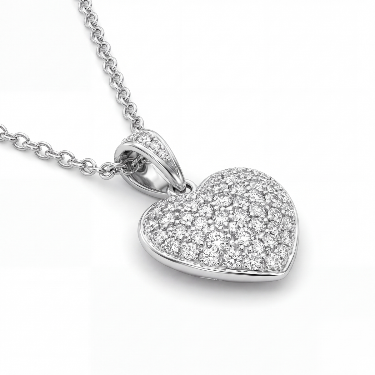 SHOP GOLD FATHER 18K WHITE GOLD DIAMOND HEART SHAPE PENDANT ONLINE
