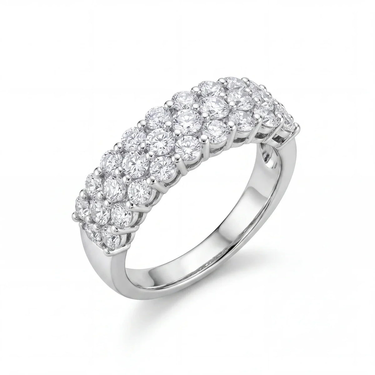 GOLD FATHER - 14K WHITE GOLD 1.40 CT LAB DIAMOND BAND – SIZE 6.75