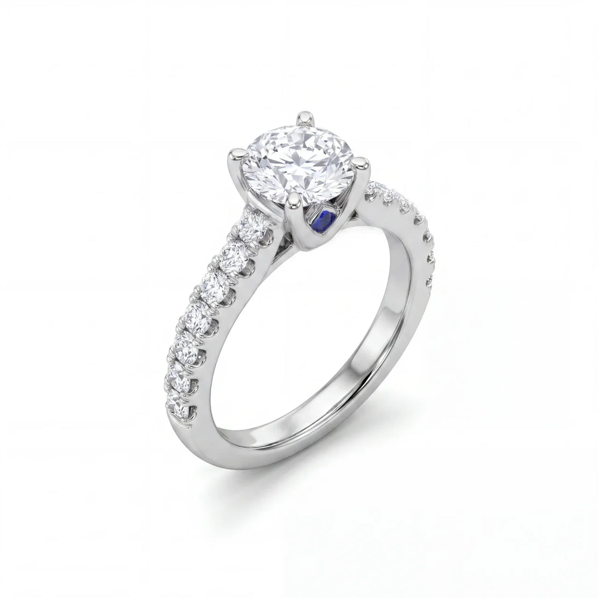 SHOP GOLD FATHER PLATINUM 1.50 CT DIAMOND ENGAGEMENT RING WITH BLUE CENTER STONE IN SIZE 3.5 ONLINE