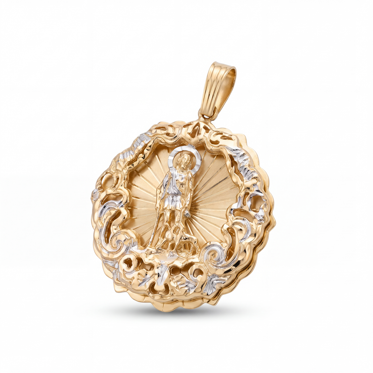 SHOP GOLD FATHER 10K YELLOW GOLD LAZARO PENDANT IN 83 GRAMS ONLINE