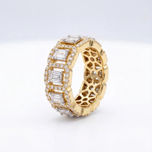 SHOP GOLD FATHER 14K YELLOW GOLD 3.13 CT VS DIAMOND ROYAL BAGUETTE CUSHION RING IN SIZE 10 ONLINE