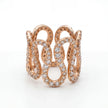 18kt Rose Gold Wavy Diamond Statement Ring