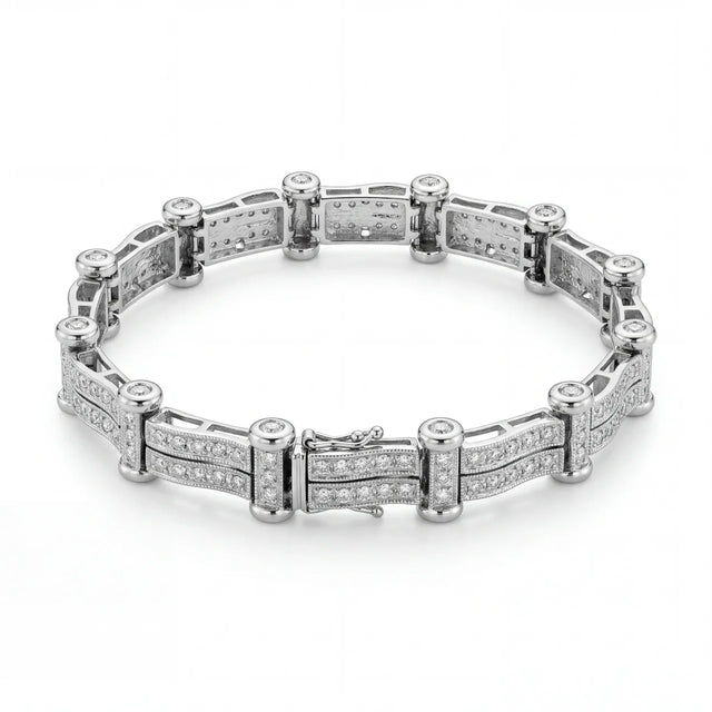 14kt White Gold Luxury Diamond Flex Bracelet 7 1/2