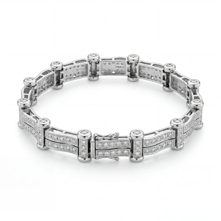 14kt White Gold Luxury Diamond Flex Bracelet 7 1/2