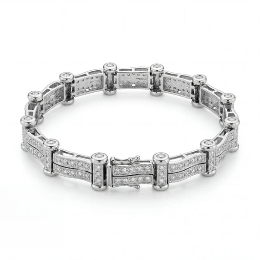 SHOP 14K WHITE GOLD 2.3 CT VS DIAMOND LUXURY FLEX BRACELET IN 7.5 INCHES ONLINE