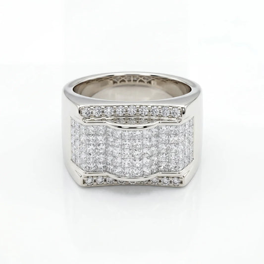 SHOP 14K WHITE GOLD 3.2 CT VS DIAMOND MEN'S RING IN SIZE 10 ONLINE