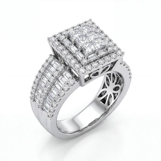 14kt White Gold Princess Cut Diamond Engagement Ring