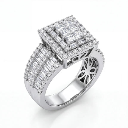 14kt White Gold Princess Cut Diamond Engagement Ring