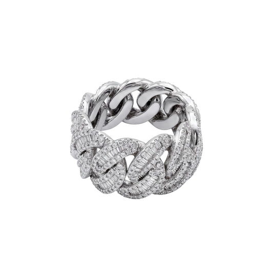 SHOP 14K WHITE GOLD 4 CT VS DIAMOND CUBAN RING IN SIZE 8 ONLINE
