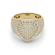 10kt Yellow Gold Diamond Heart Statement Ring