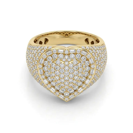 10kt Yellow Gold Diamond Heart Statement Ring