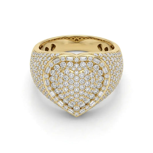 GOLD FATHER - 10K YELLOW GOLD 5 CT VS DIAMOND HEART STATEMENT RING – SIZE 10