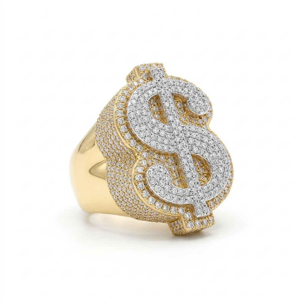 10kt Two-Tone Diamond Dollar Ring