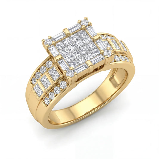 GOLD FATHER - 14K YELLOW GOLD 2.35 CT VS DIAMOND ENGAGEMENT RING – SIZE 8.5
