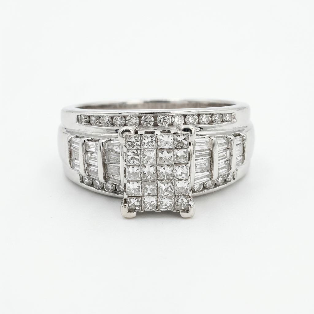 10kt White Gold Diamond Engagement Ring