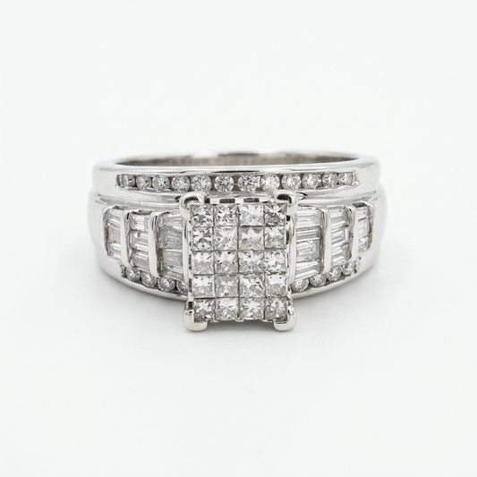 SHOP GOLD FATHER 10K WHITE GOLD 1 CT VS DIAMOND ENGAGEMENT RING IN SIZE 5 ONLINE