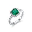 14kt White Gold Green Center Stone Diamond Engagement Ring