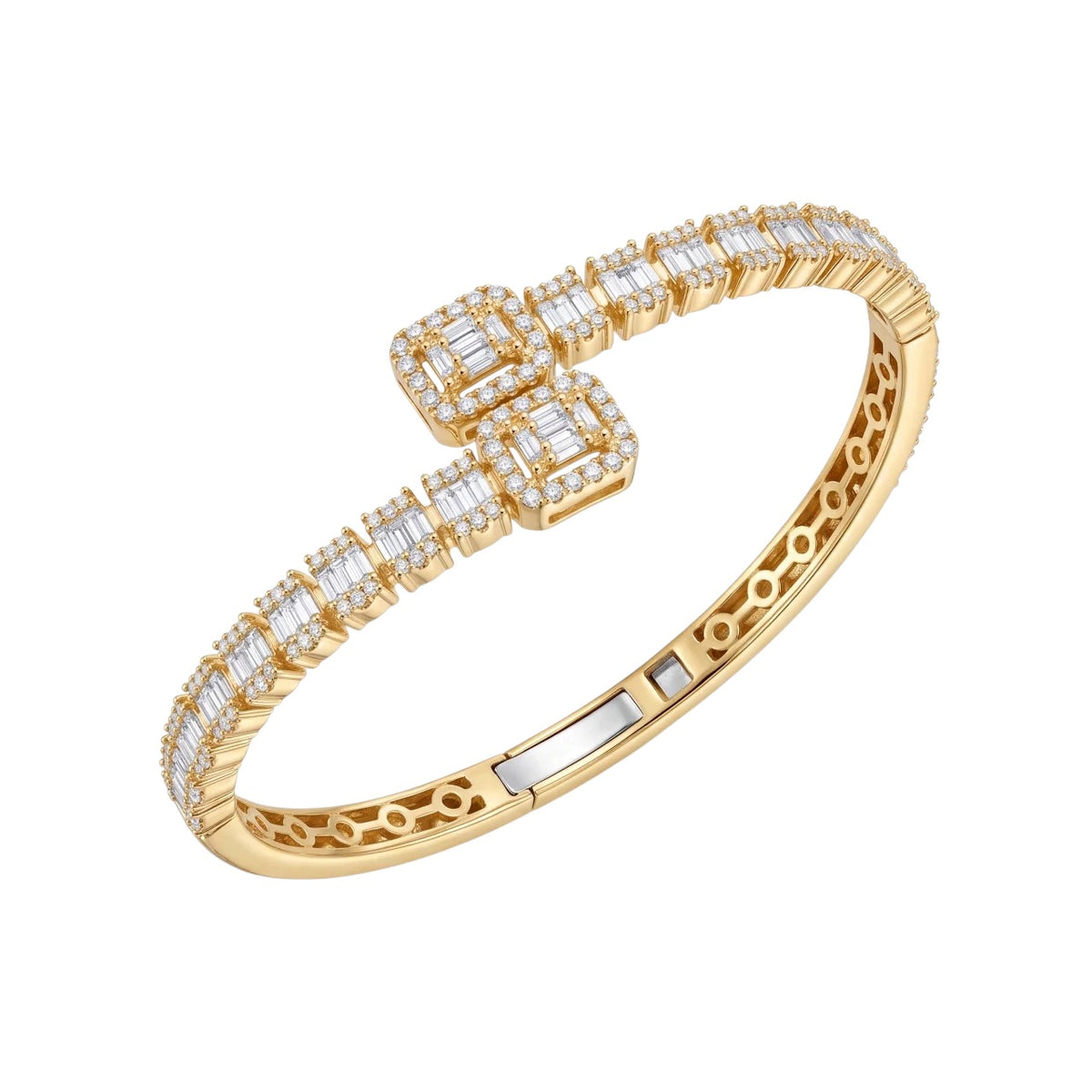 SHOP GOLD FATHER 10K YELLOW GOLD 2.75 CT DIAMOND MEN'S BANGLE ONLINE