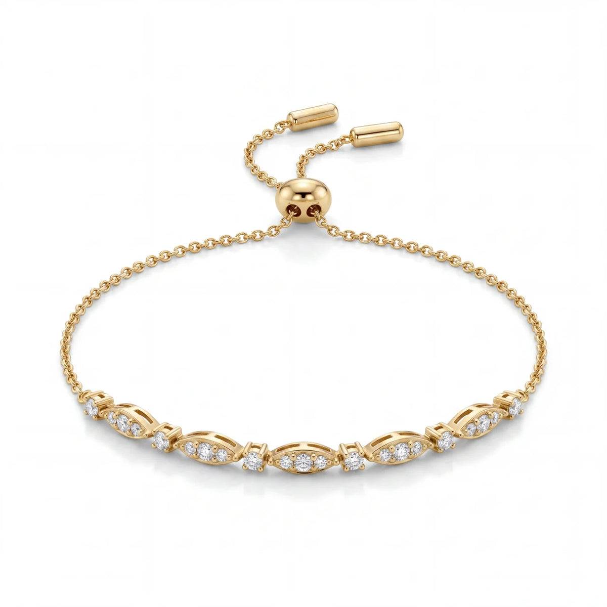 GOLD FATHER -  18K YELLOW GOLD DIAMOND BRACELET – 8 INCH