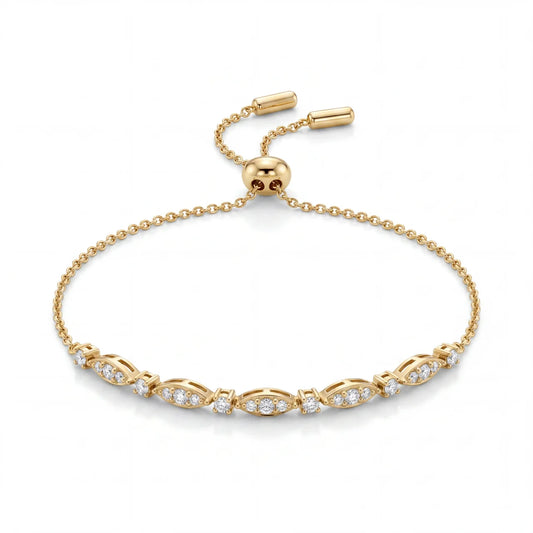 GOLD FATHER -  18K YELLOW GOLD DIAMOND BRACELET – 8 INCH