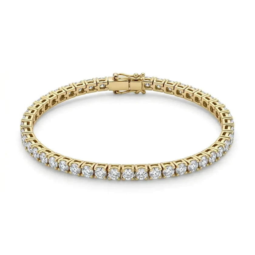14kt Yellow Gold 6 Pointer Diamond Tennis Bracelet