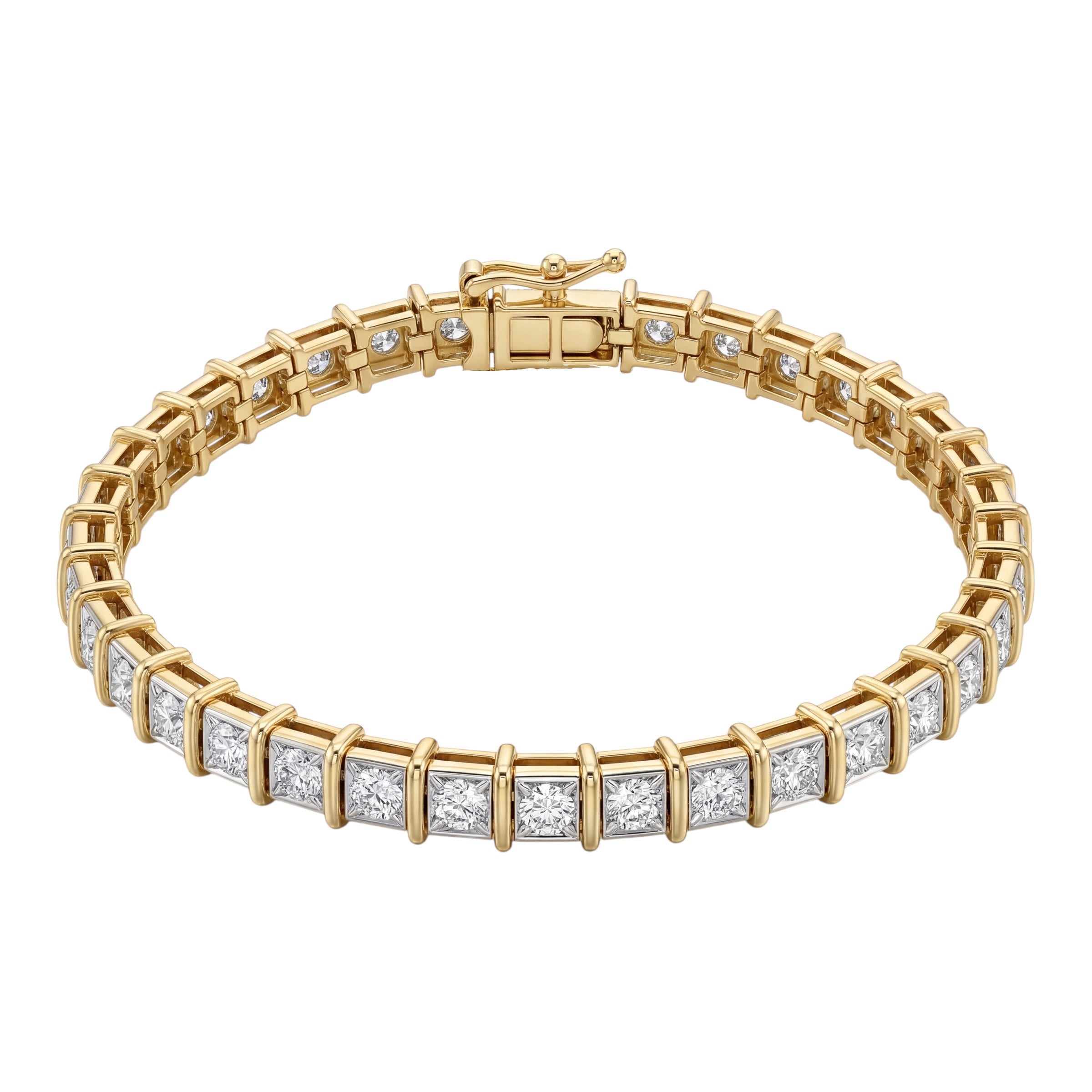 14kt Yellow Gold Diamond Tennis Bracelet 7 1/2