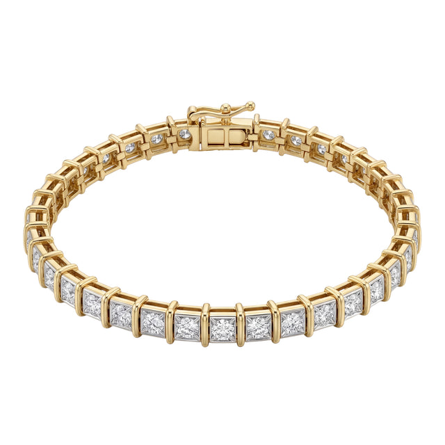 14kt Yellow Gold Diamond Tennis Bracelet 7 1/2