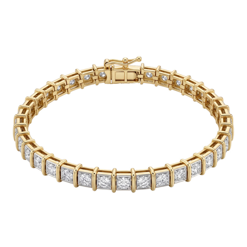 14kt Yellow Gold Diamond Tennis Bracelet 7 1/2