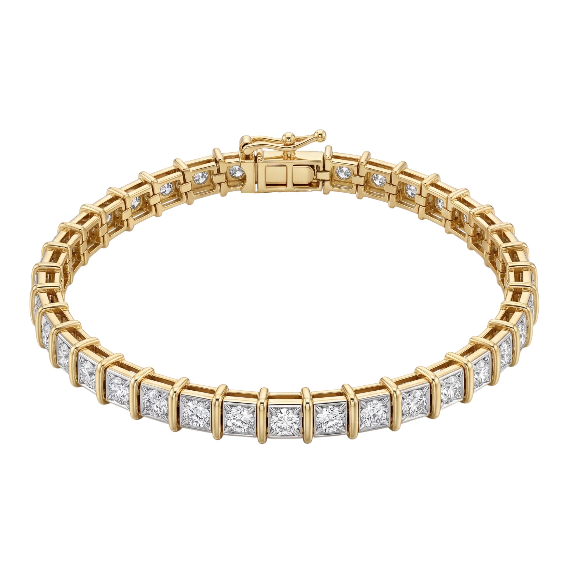 SHOP GOLD FATHER 14K YELLOW GOLD 1 CT DIAMOND TENNIS BRACELET IN 7.5 INCH ONLINE