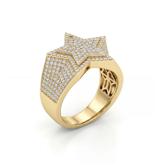 10kt Yellow Gold Diamond Star Ring