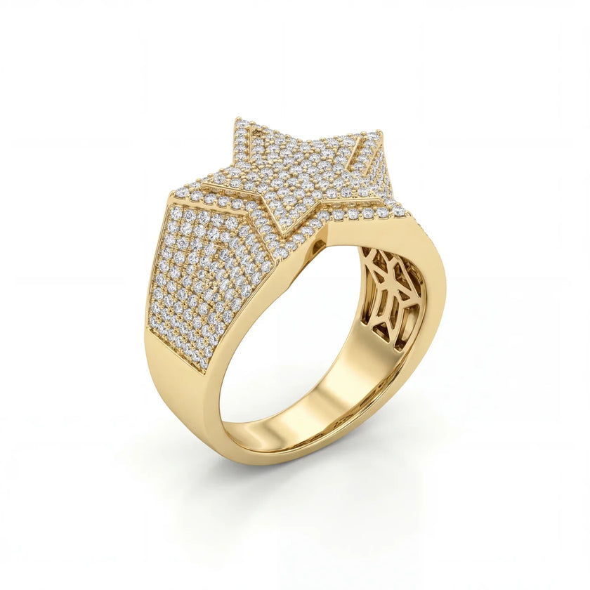 10kt Yellow Gold Diamond Star Ring