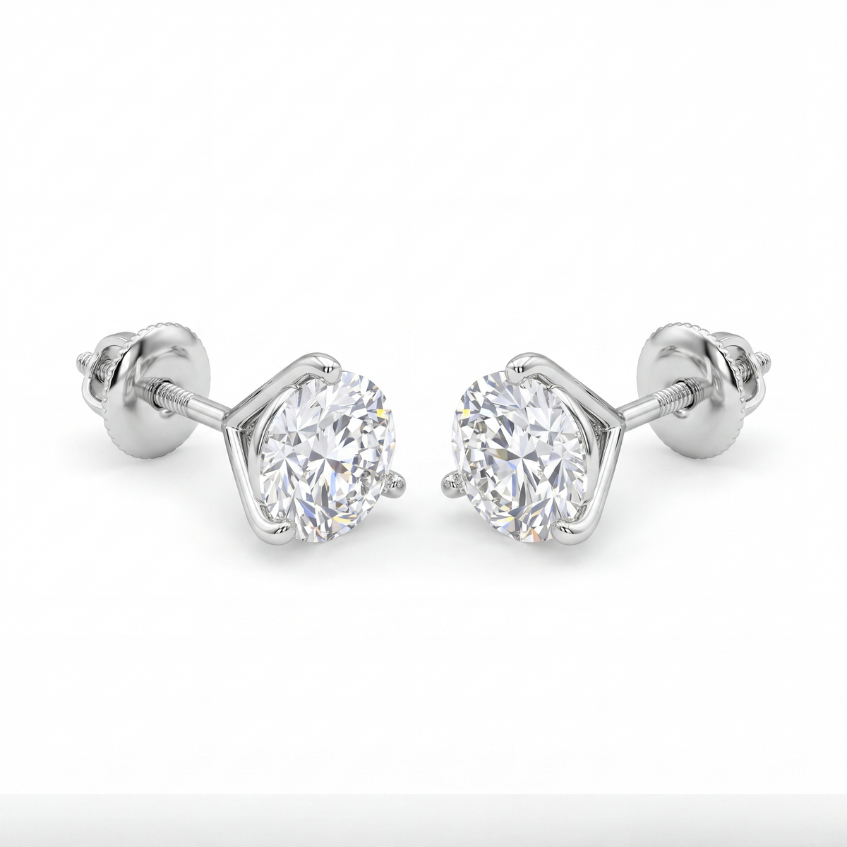 GOLD FATHER - 14K WHITE GOLD 5.15 CT LAB GROWN DIAMOND STUD EARRINGS