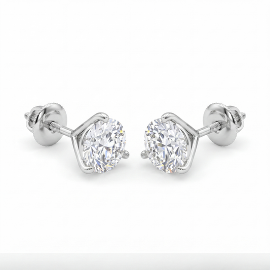 GOLD FATHER - 14K WHITE GOLD 5.15 CT LAB GROWN DIAMOND STUD EARRINGS