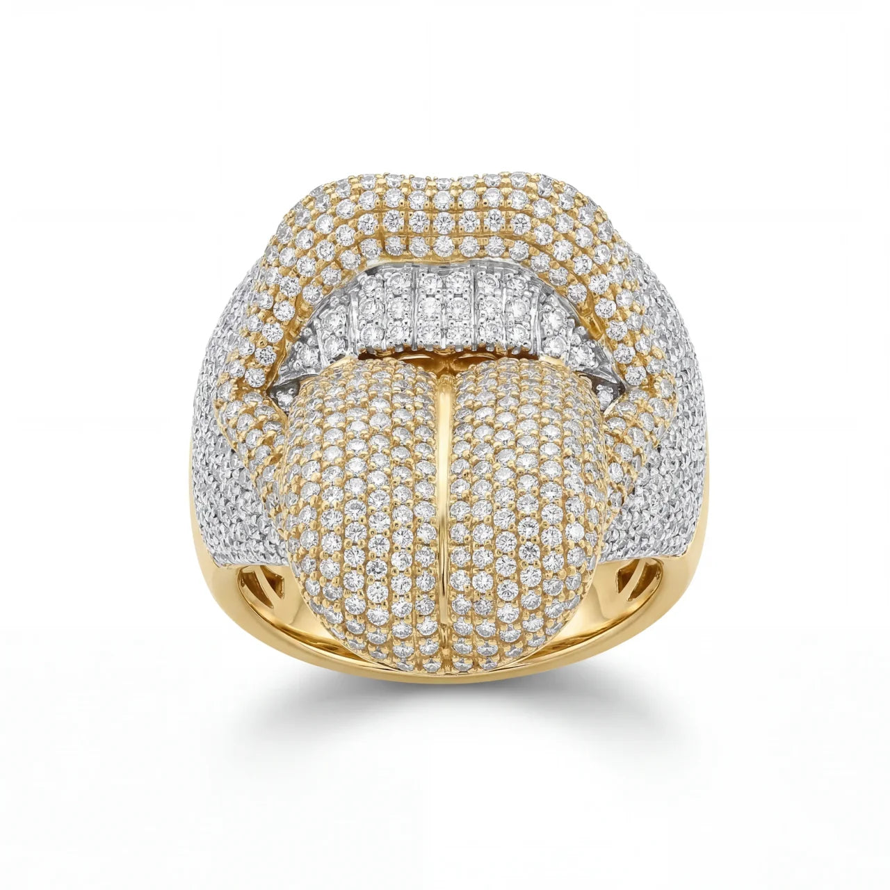 10kt Two-Tone Diamond Lips Ring