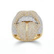 10kt Two-Tone Diamond Lips Ring