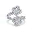 14kt White Gold Diamond Double Flower Ring