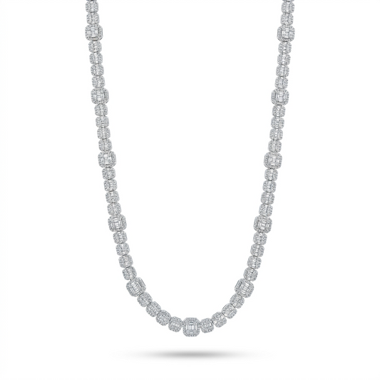SHOP GOLD FATHER 10K WHITE GOLD 5.80 CT DIAMOND NECKLACE IN 20 INCH ONLINE