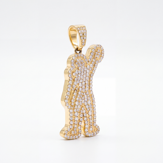SHOP GOLD FATHER 14K YELLOW GOLD 1.50 CT DIAMOND DANCING MAN PENDANT ONLINE