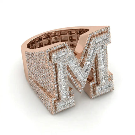 10kt Rose Gold Diamond Initial Ring 