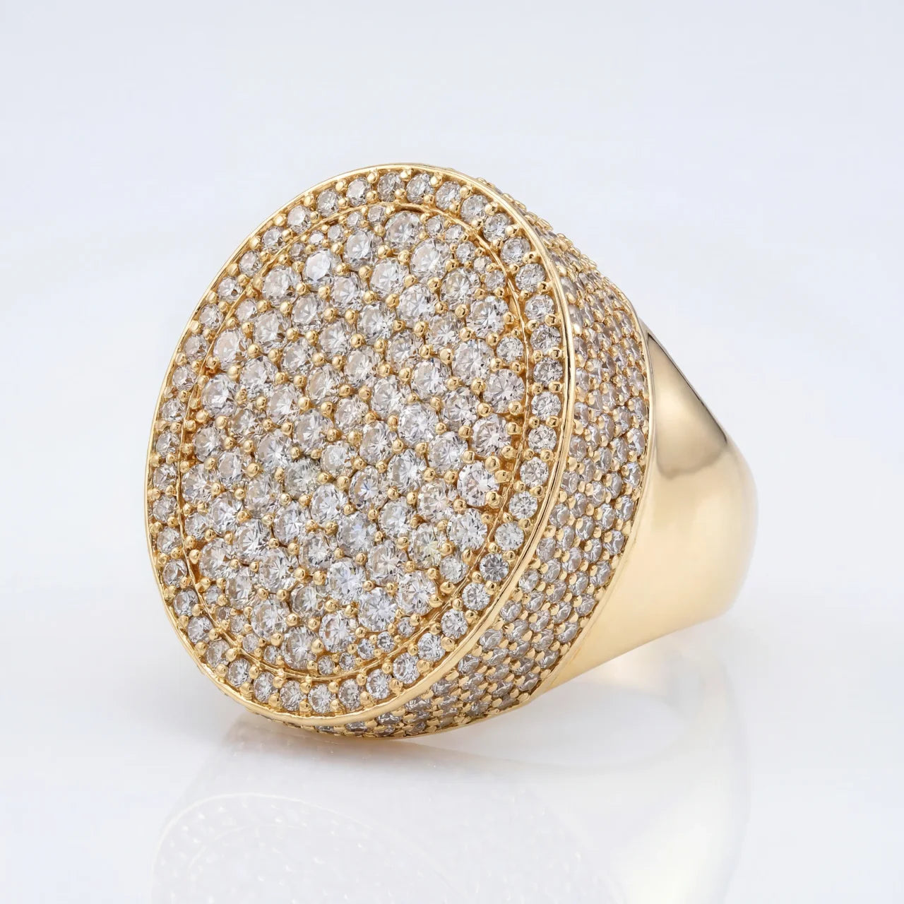 SHOP GOLD FATHER 14K YELLOW GOLD 6.80 CT DIAMOND PAVÉ STATEMENT RING IN SIZE 9 ONLINE