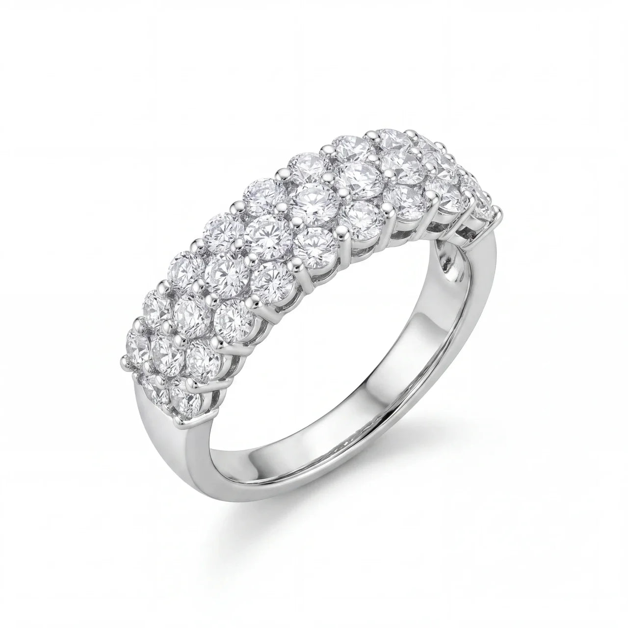 GOLD FATHER - 14K WHITE GOLD 1.40 CT LAB DIAMOND BAND – SIZE 6.75