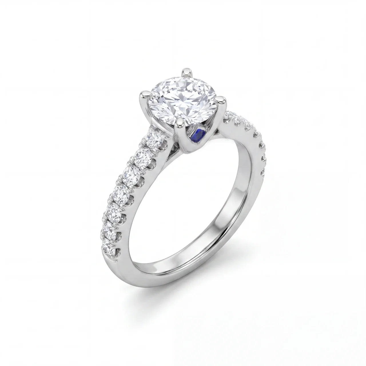 SHOP GOLD FATHER PLATINUM 1.50 CT DIAMOND ENGAGEMENT RING WITH BLUE CENTER STONE IN SIZE 3.5 ONLINE