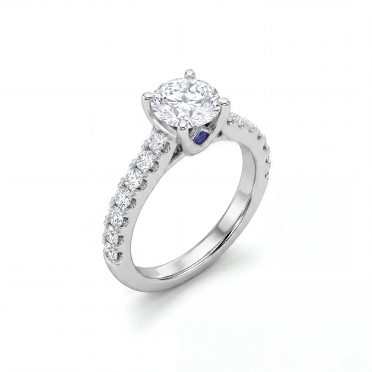 SHOP GOLD FATHER PLATINUM 1.50 CT DIAMOND ENGAGEMENT RING WITH BLUE CENTER STONE IN SIZE 3.5 ONLINE